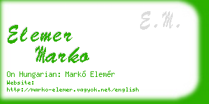 elemer marko business card