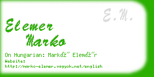 elemer marko business card